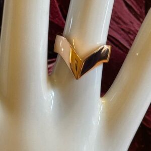 Vince Camuto Two-Tone Chevron Ring in Gold and Rose